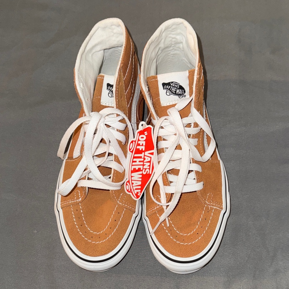 Vans High-Top Sneakers in Brown and White